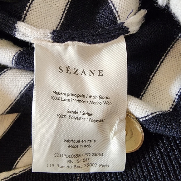 Sezane Jacob Jumper Navy Stripes size XXS - Picture 6 of 12